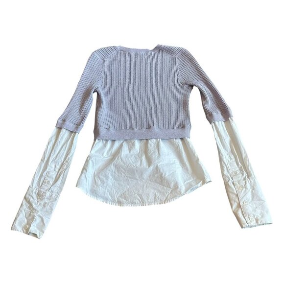 Veronica Beard Kaley Mixed Media Layered Sweater Shirt Metallic Size XS Women's - Picture 8 of 12